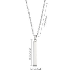 Image of Stainless-Steel Rectangular Necklace